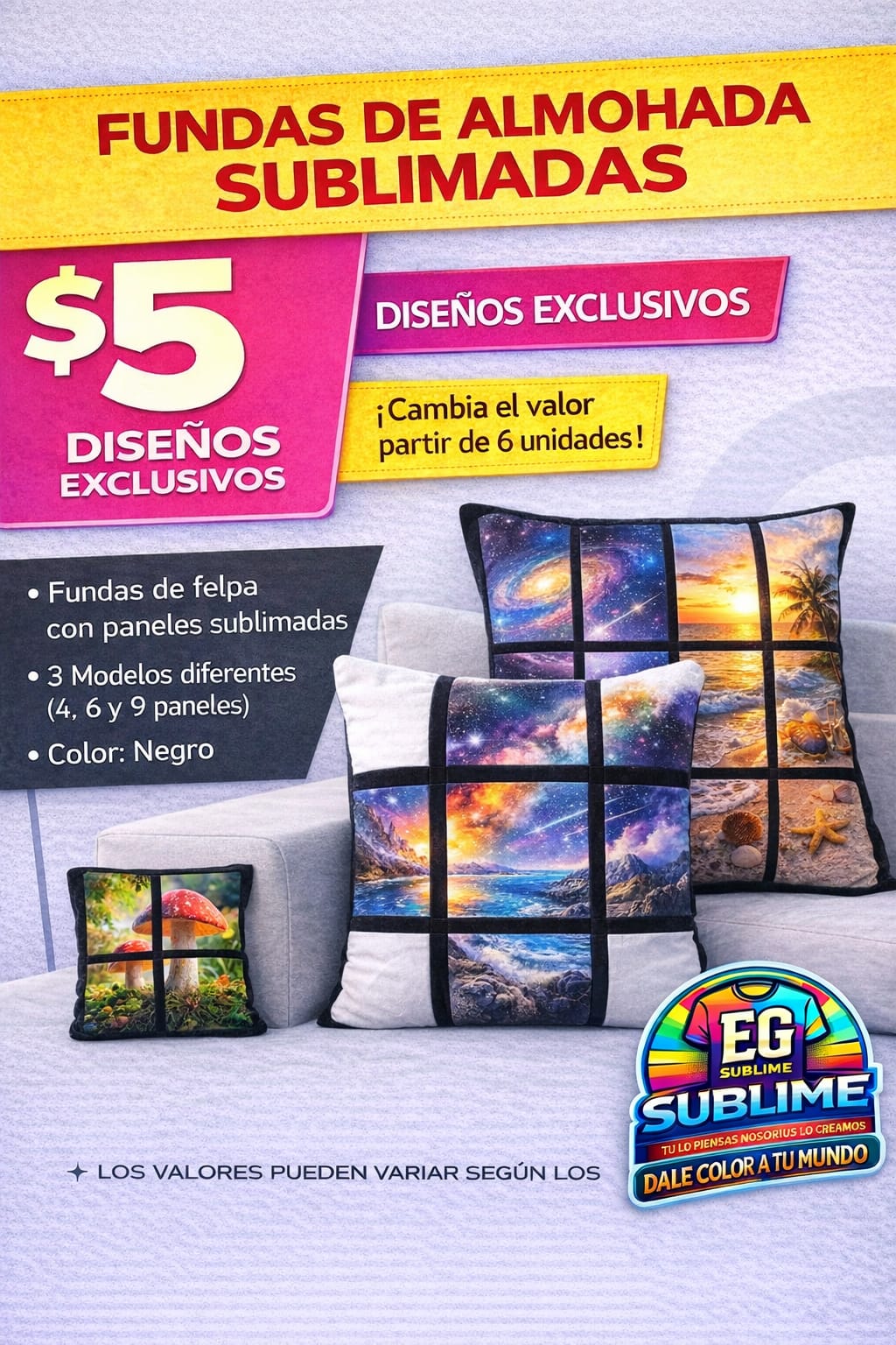 Fundas de almohada sublimadas