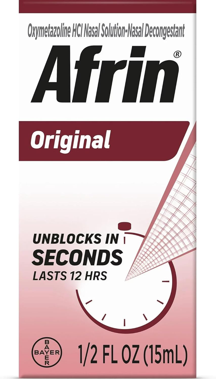 Afrin Original Maximum Strength 12 Hour Nasal Congestion Relief Pump Mist - 15 mL (pack of 3)