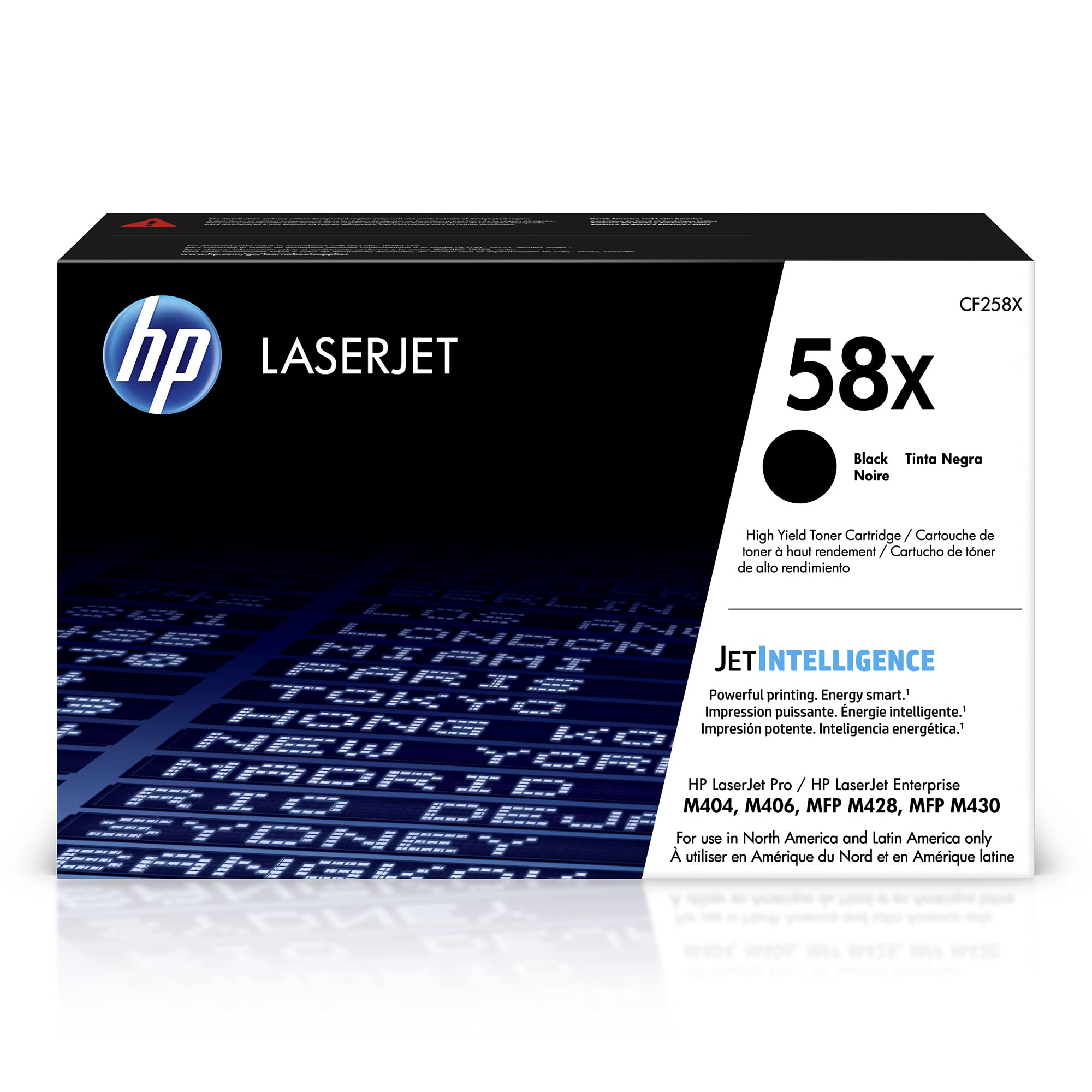 HP 58X Black High-yield Toner Cartridge | Works with HP LaserJet Enterprise M406dn, HP LaserJet Enterprise MFP M430f, HP LaserJet Pro M404 Series, HP LaserJet Pro MFP M428 Series | CF258X