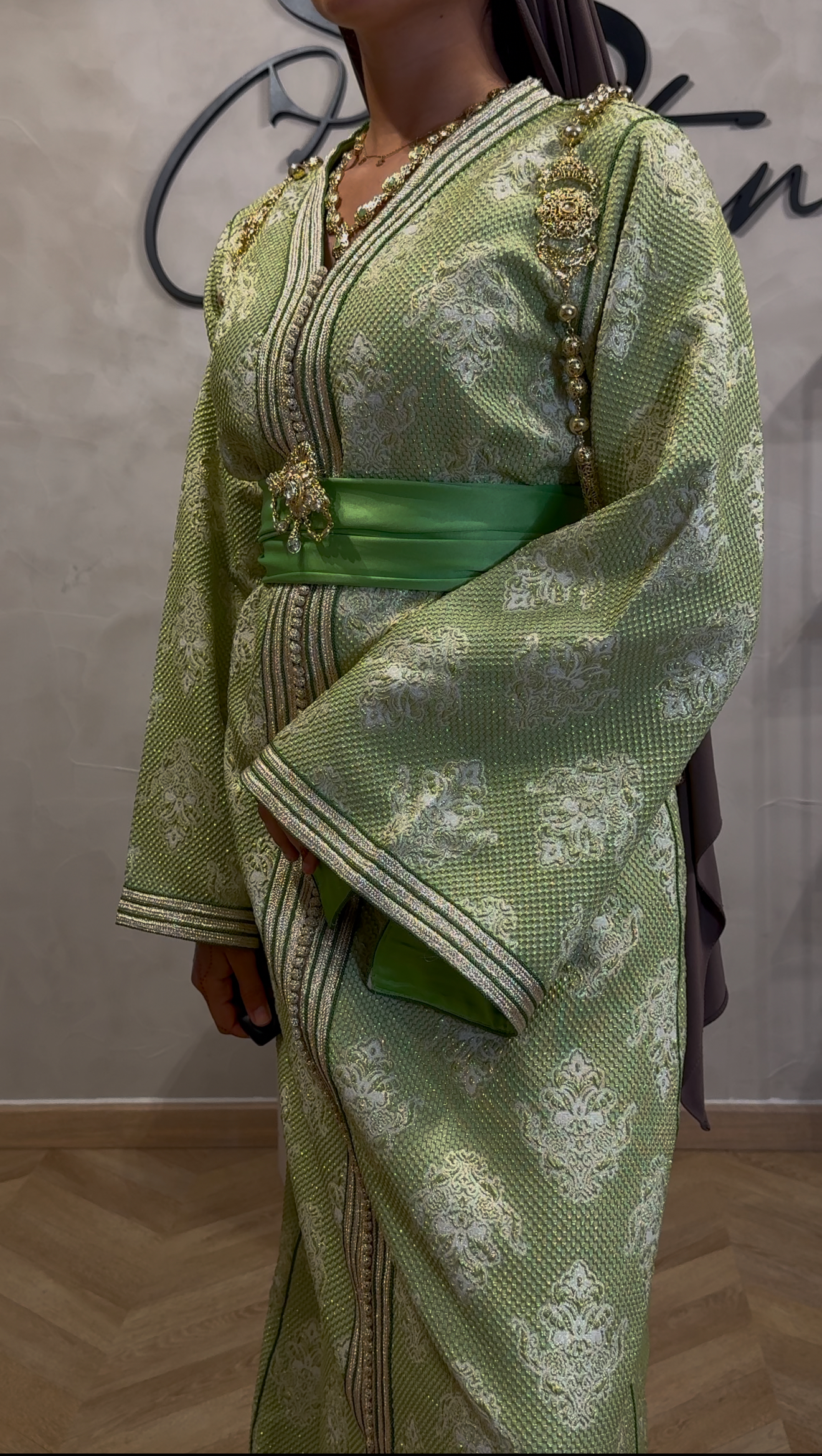 Caftan Brocart Vert