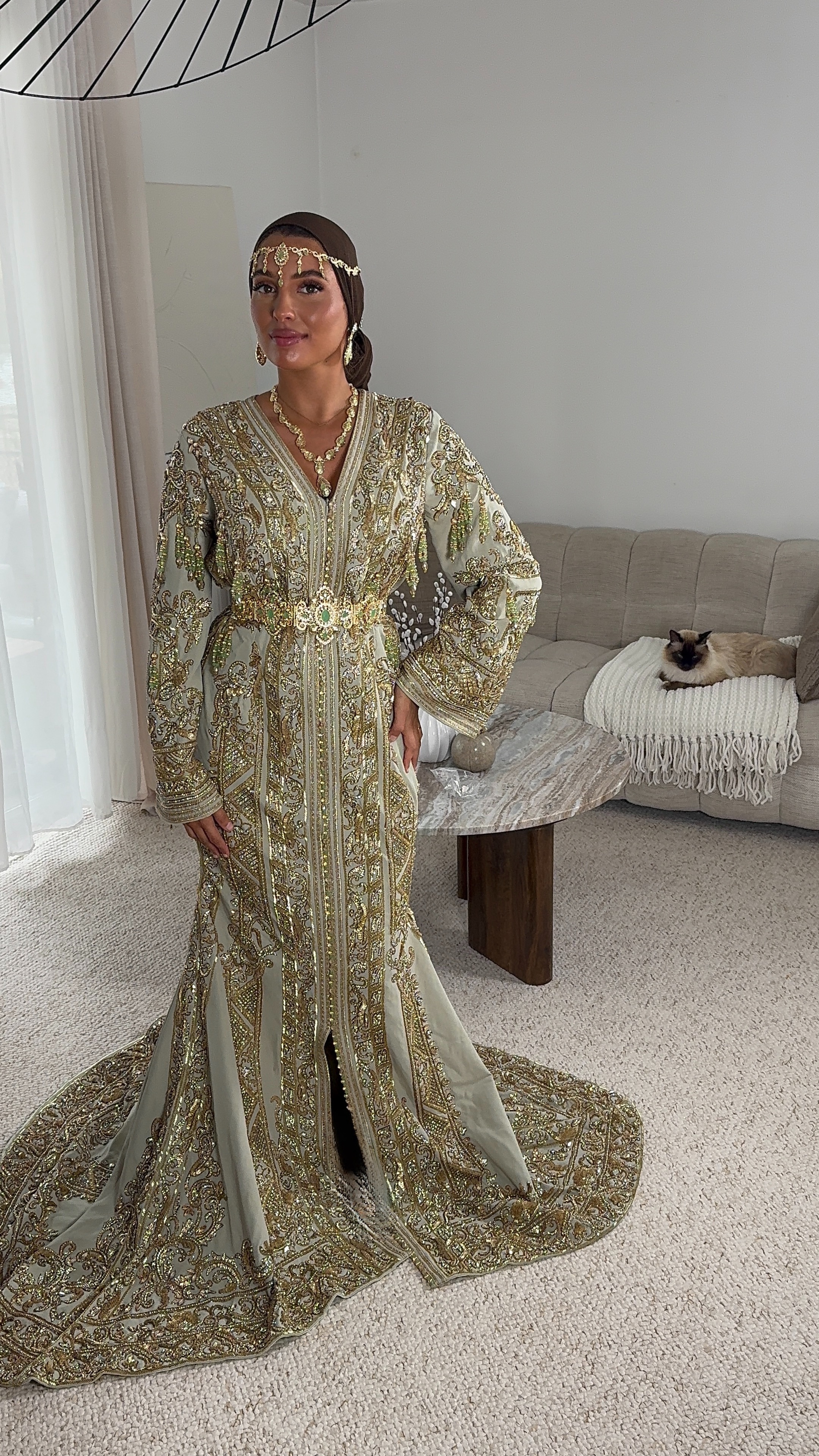 Caftan sirène kaki