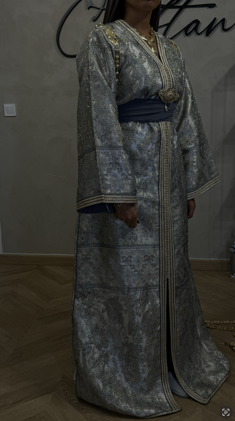 Caftan Brocart gris