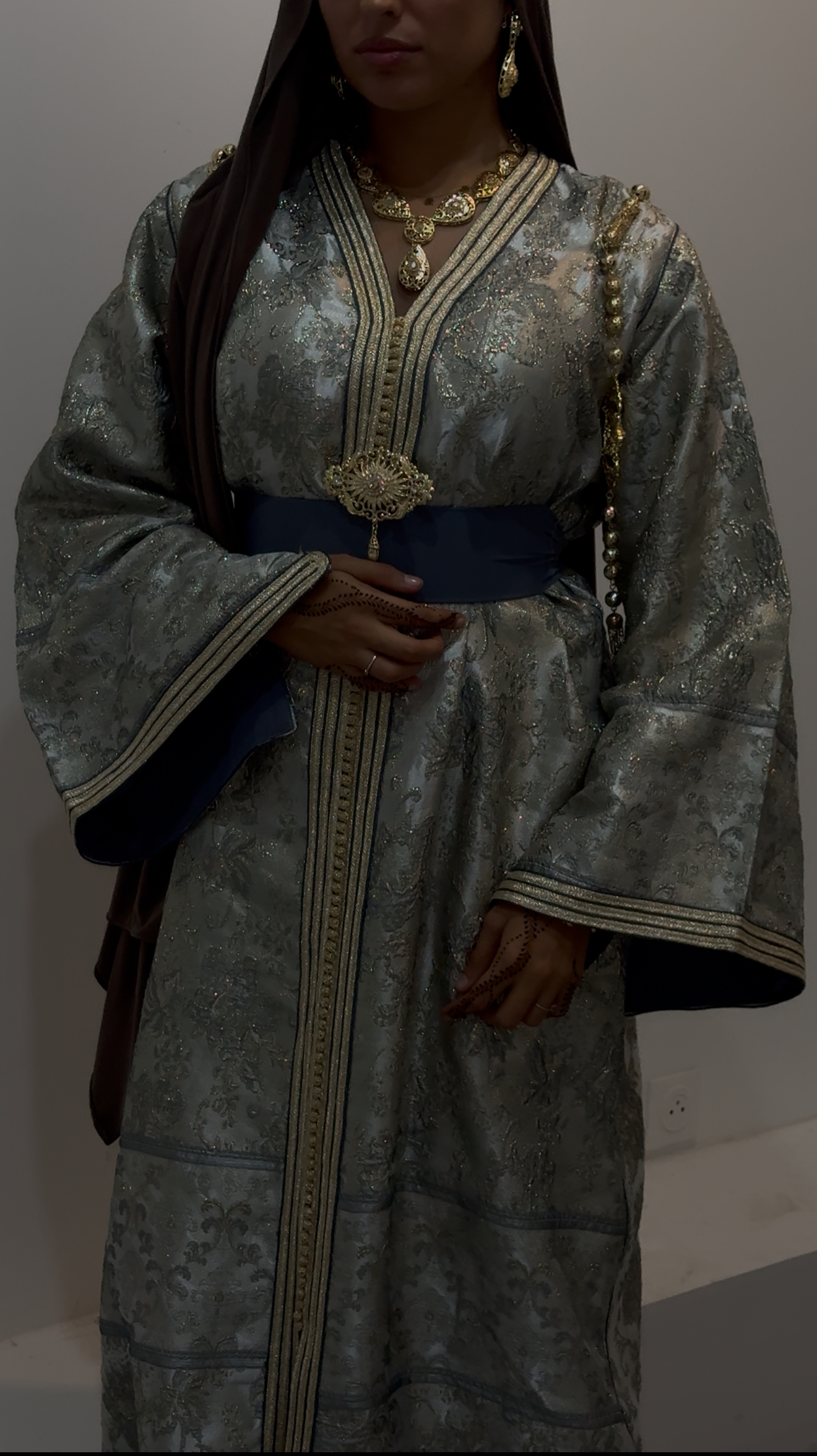 Caftan Brocart gris