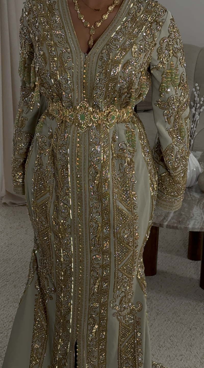 Caftan sirène kaki