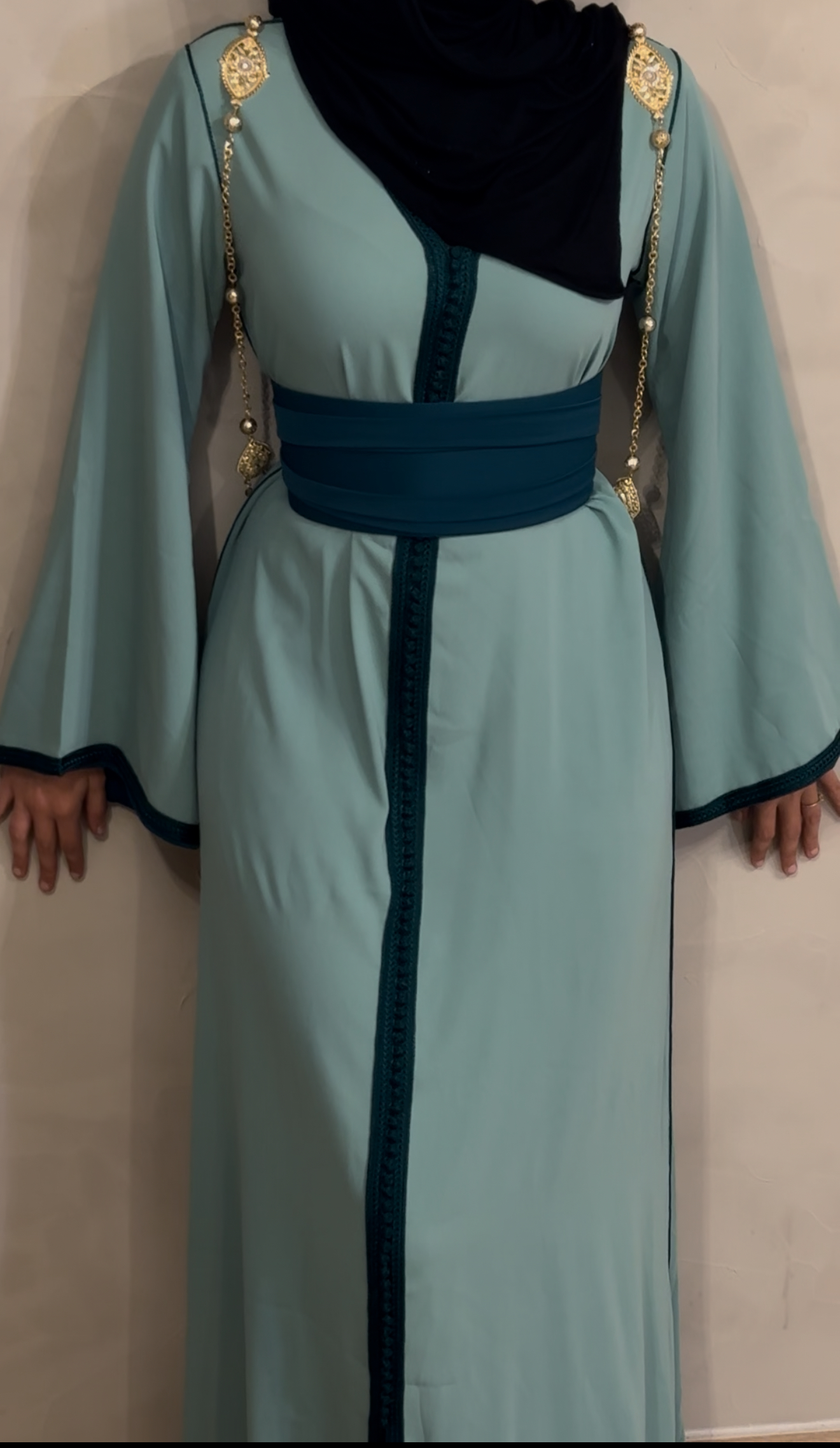 Caftan bleu turquoise