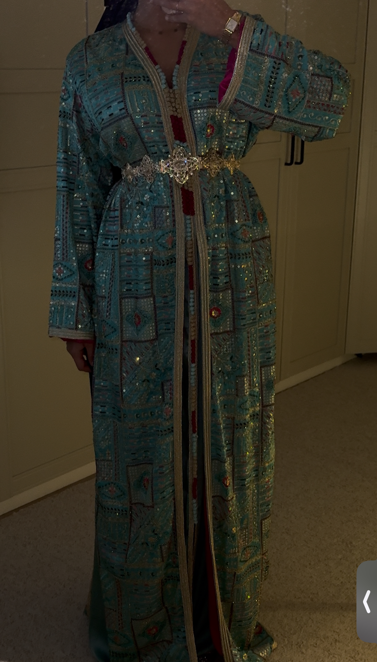 Sari bleu turquoise