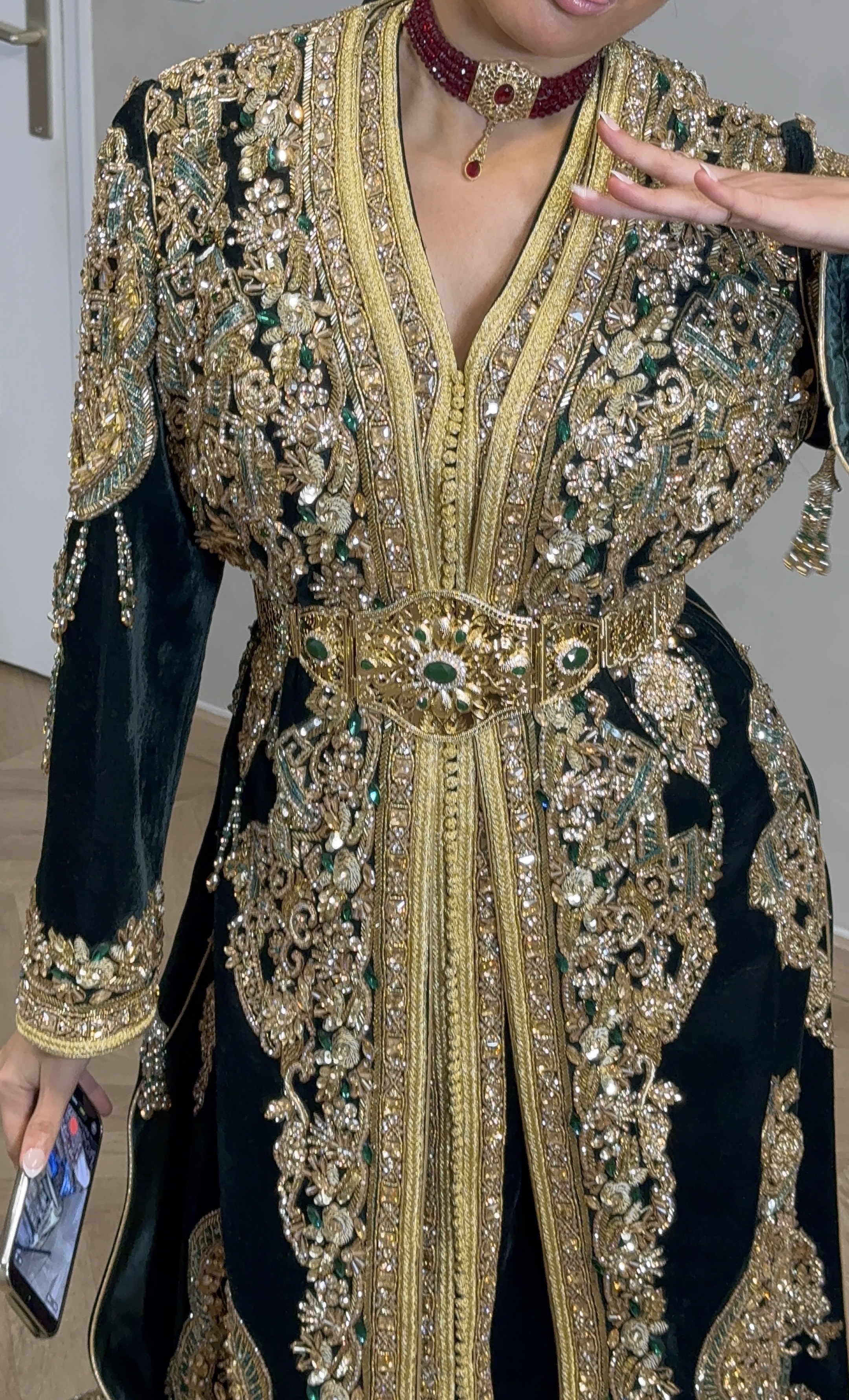 Takshita verte velour