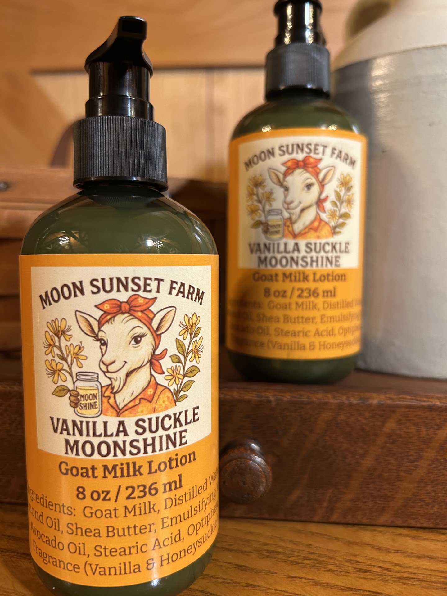 Vanilla Suckle Moonshine Goat Milk Lotion (Green Bottle)