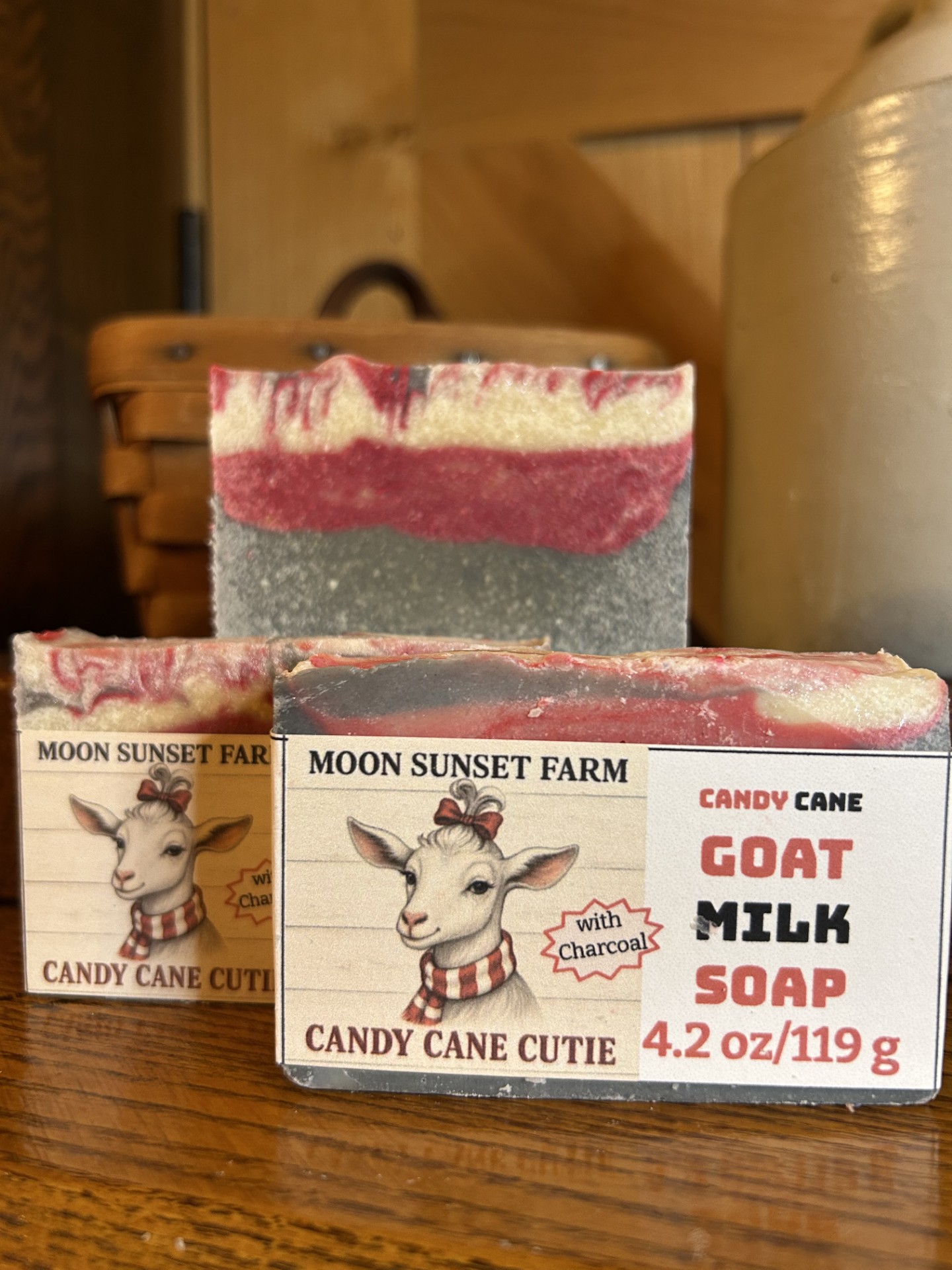 Candy Cane with Charcoal Goat Milk Soap - Batch 1