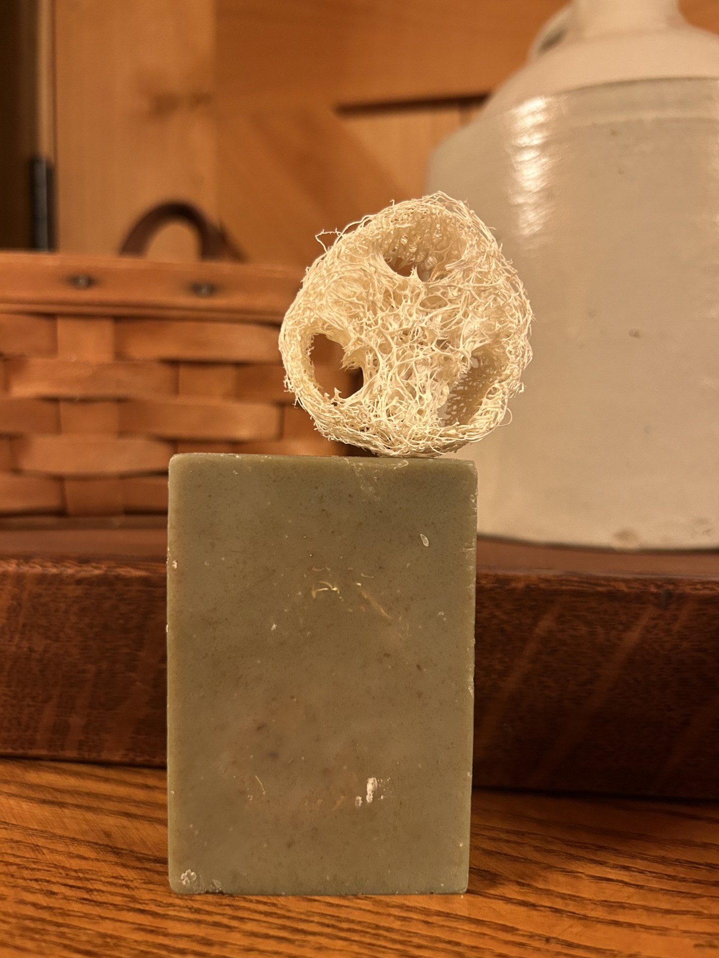 Luffa'n In the Oats Goat Milk Soap with a Luffa inside