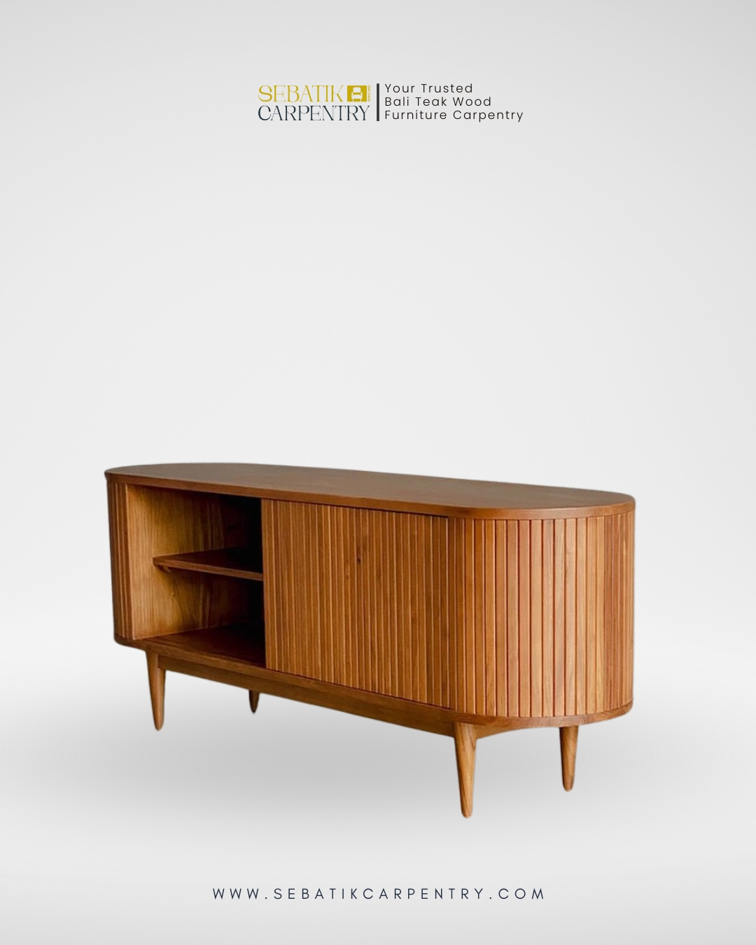 Mid-Century Teak Wood Console by Sebatik Carpentry