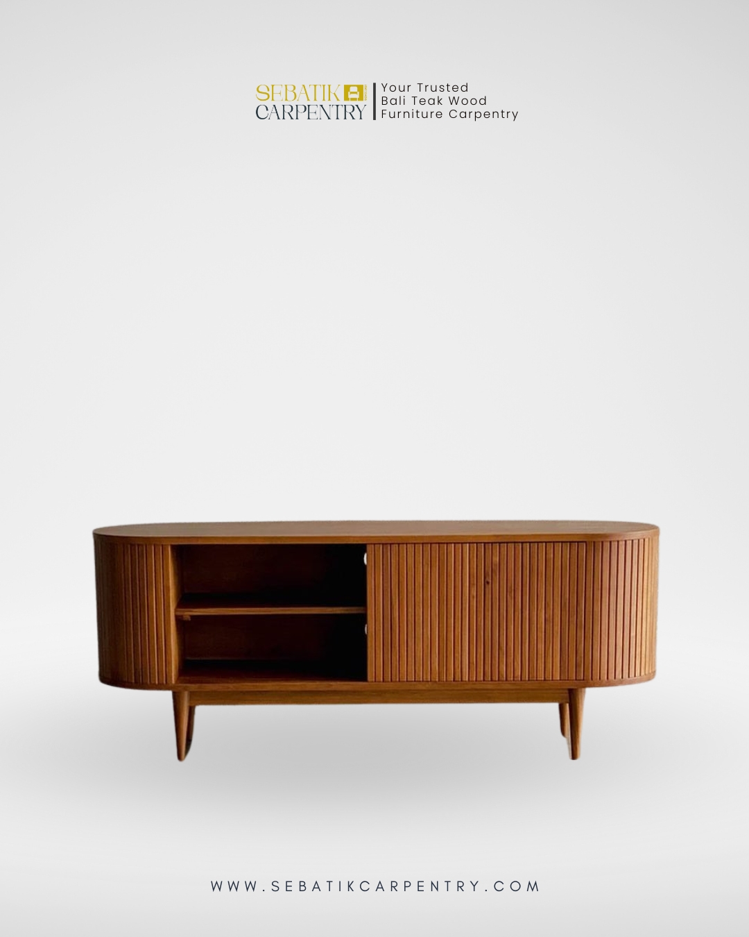 Mid-Century Teak Wood Console by Sebatik Carpentry