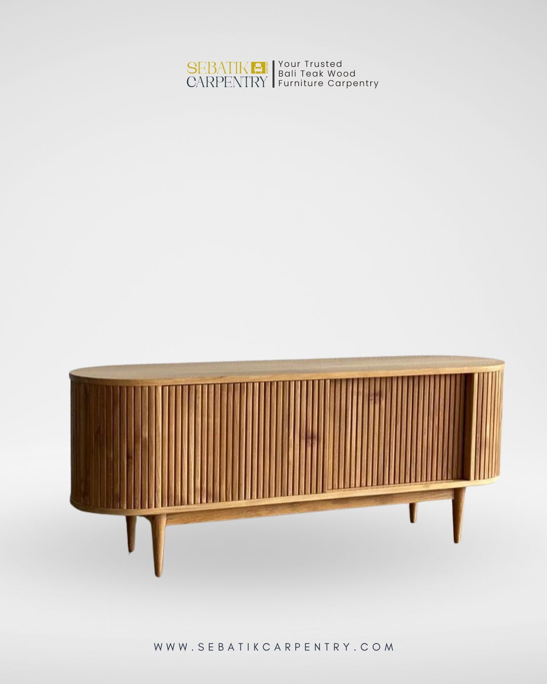 Mid-Century Teak Wood Console by Sebatik Carpentry