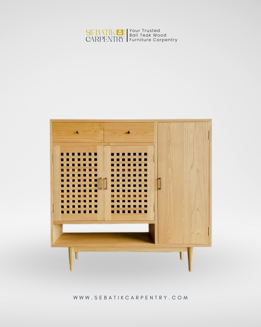 Contemporary Teak Cabinet by Sebatik Carpentry