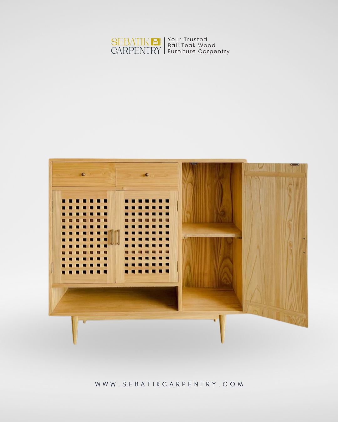 Contemporary Teak Cabinet by Sebatik Carpentry