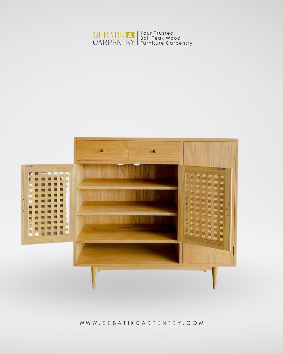 Contemporary Teak Cabinet by Sebatik Carpentry