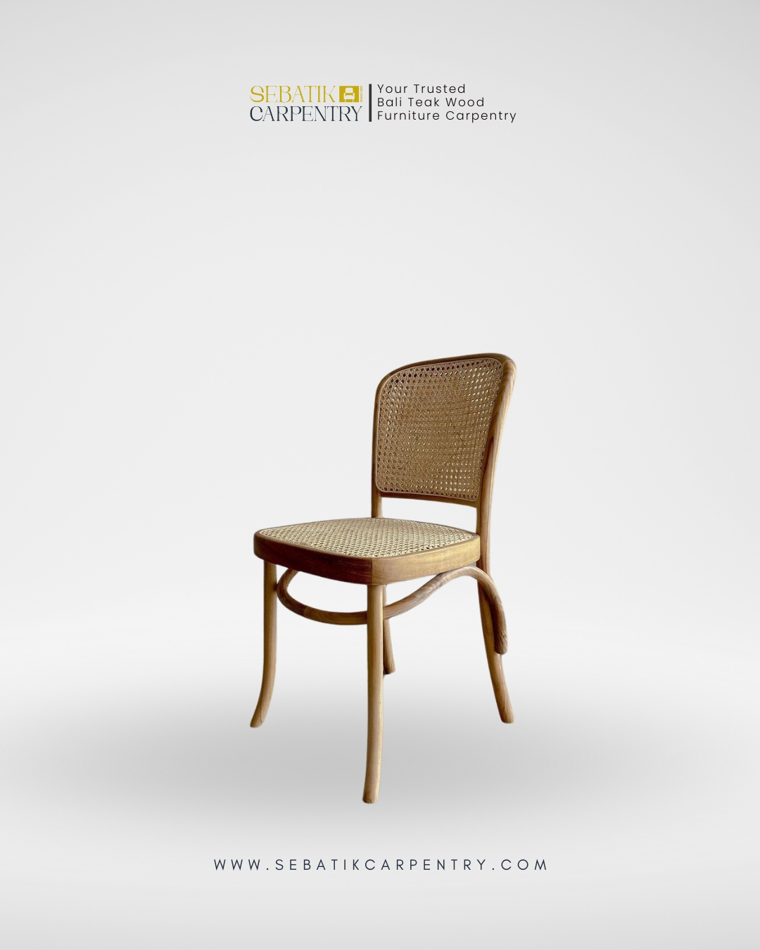 Natural Rattan Bistro Chair by Sebatik Carpentry