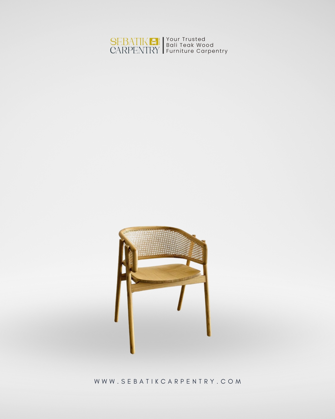 Teak Rattan Armchair by Sebatik Carpentry
