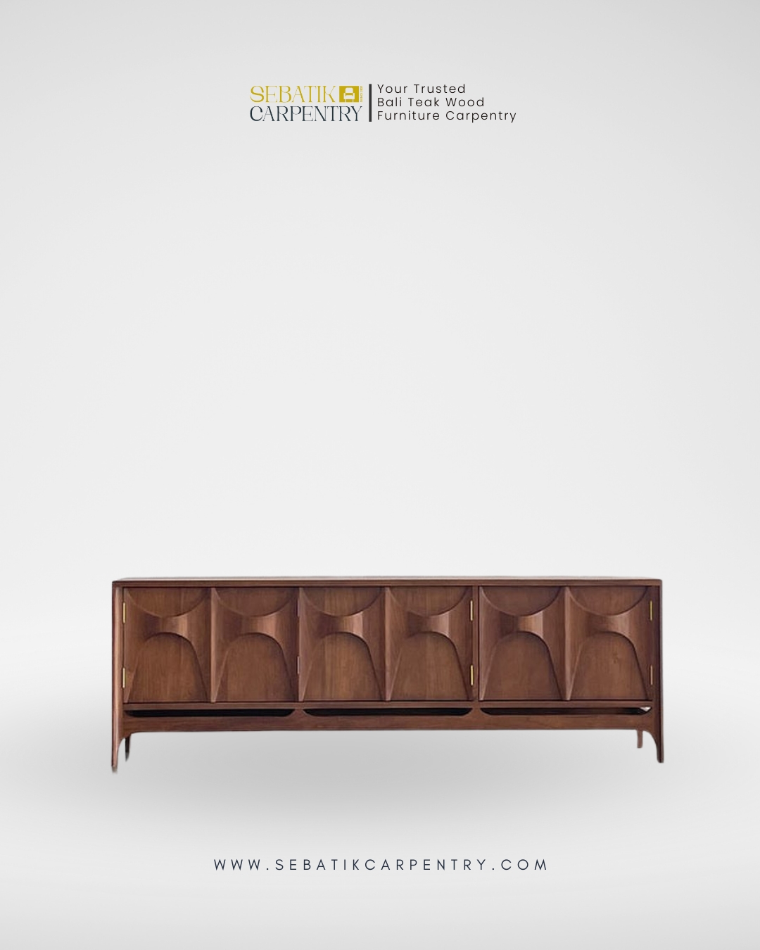 Textured Teak Sideboard by Sebatik Carpentry