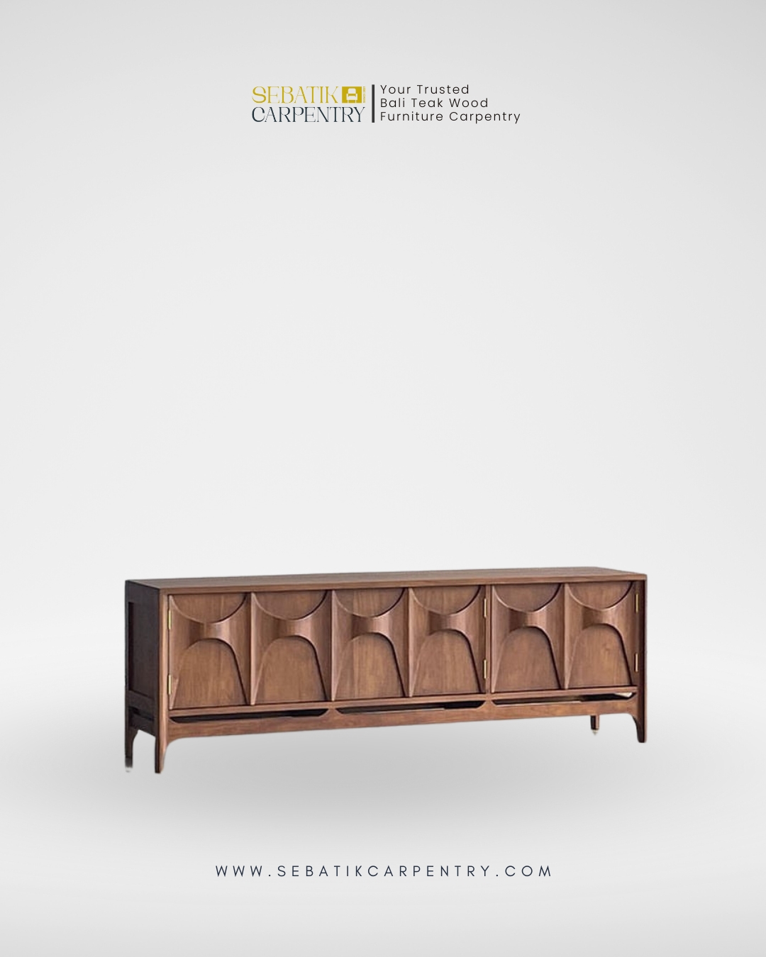 Textured Teak Sideboard by Sebatik Carpentry