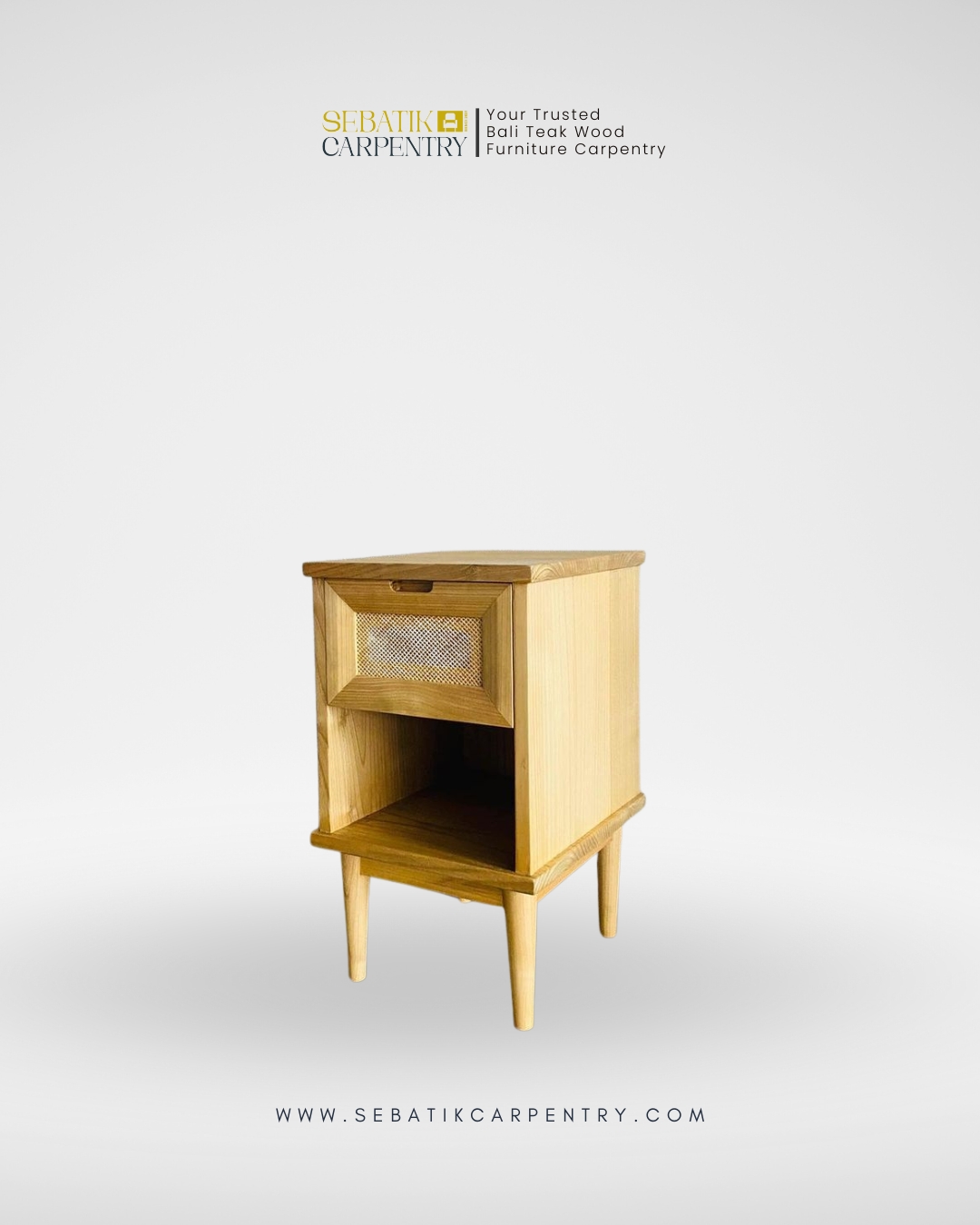 Sebatik Carpentry – Teak Wood Bedside Table