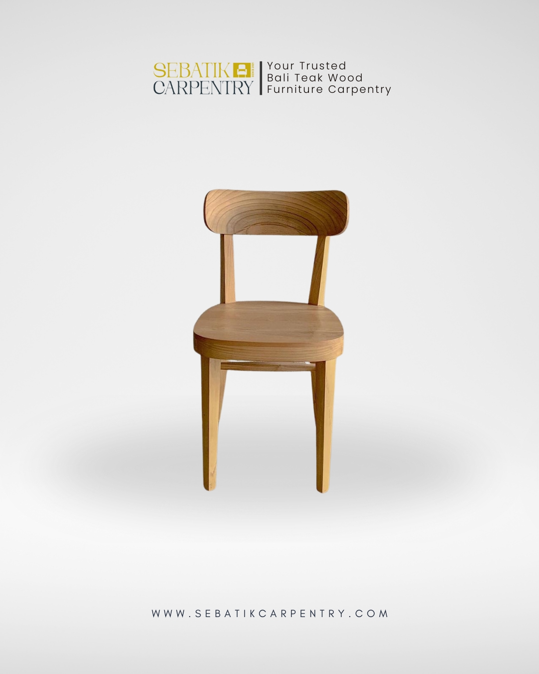 Retro Teak Dining Chair with Upholstered Seat