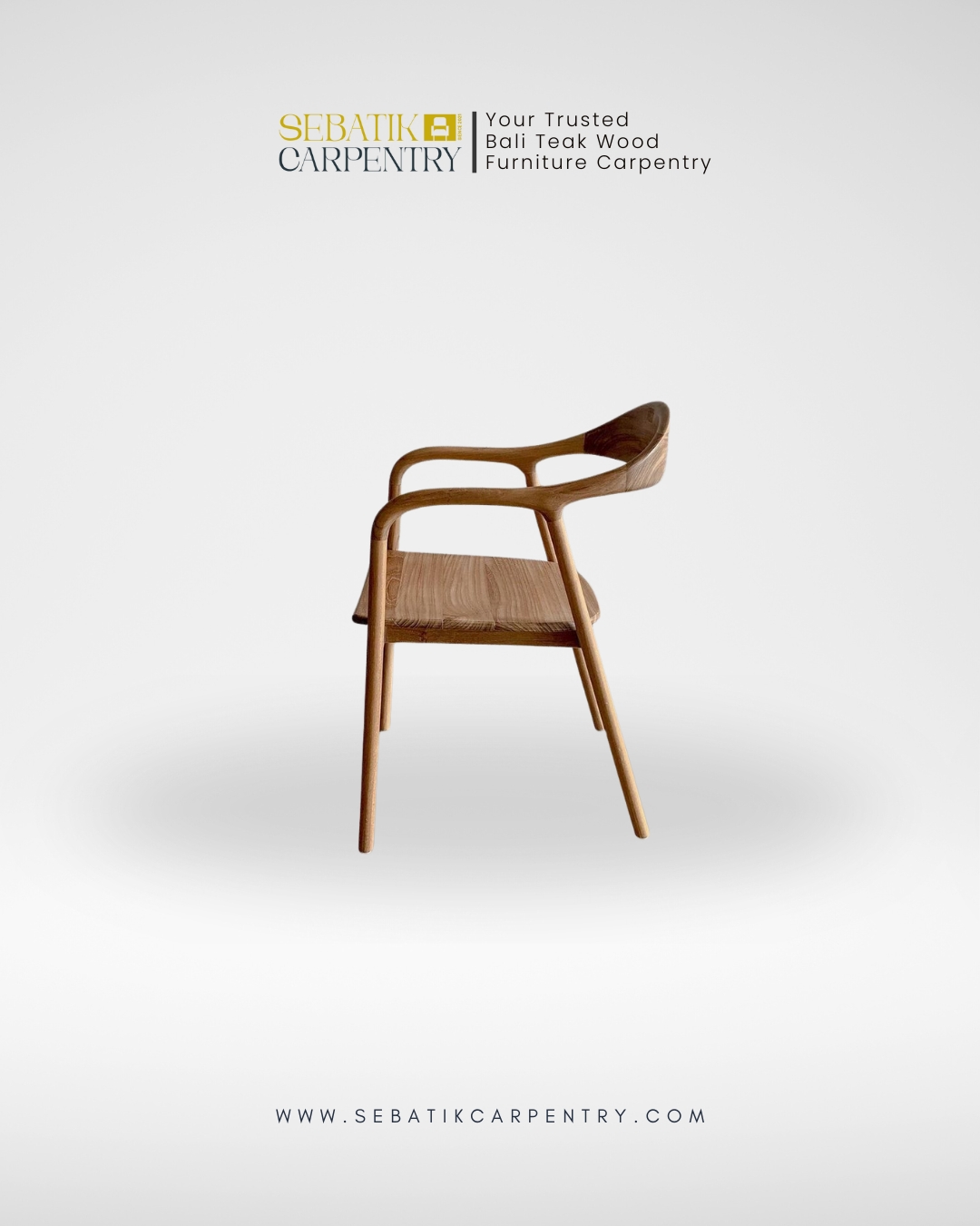 Organic Minimalist Teak Armchair