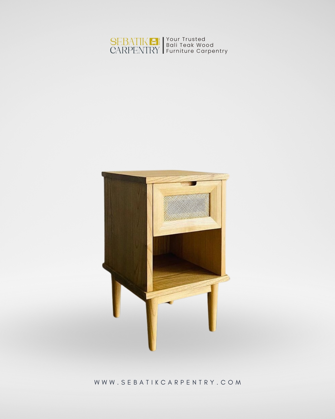 Sebatik Carpentry – Teak Wood Bedside Table