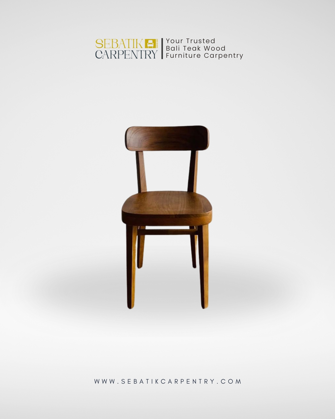 Retro Teak Dining Chair Natural Dark
