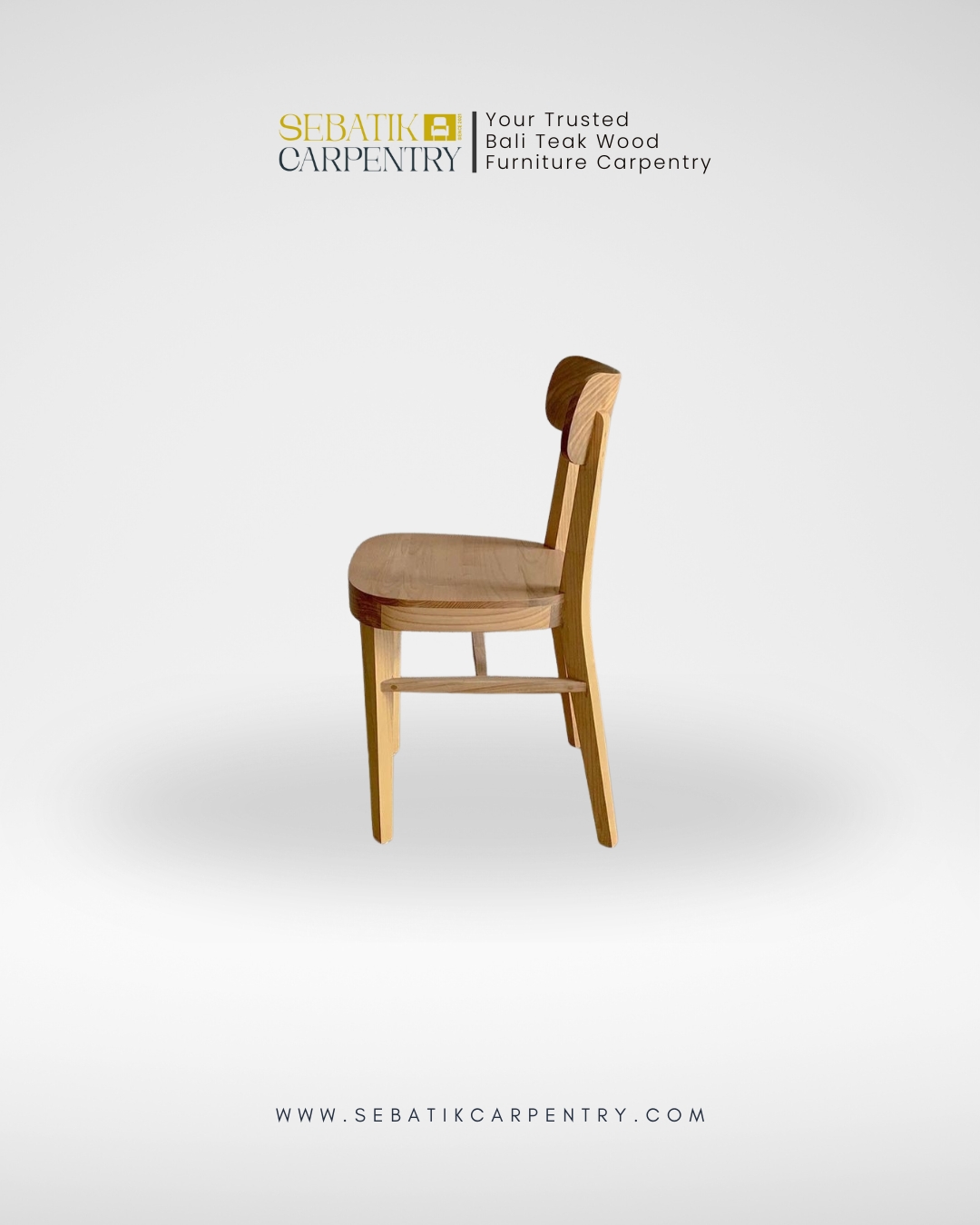 Retro Teak Dining Chair with Upholstered Seat