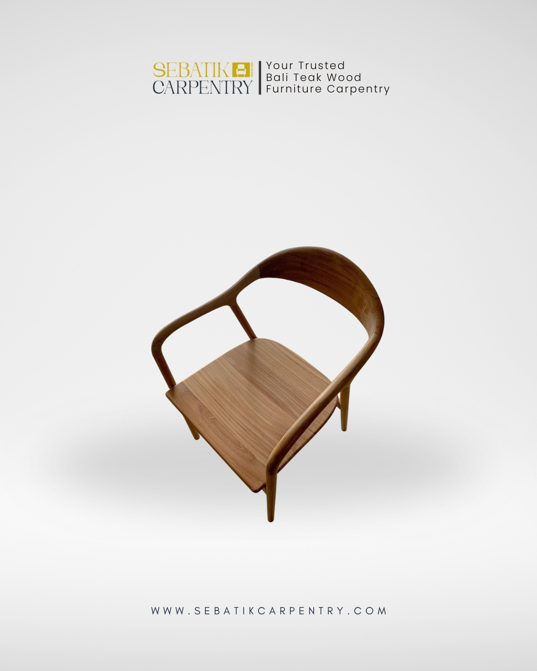 Organic Minimalist Teak Armchair