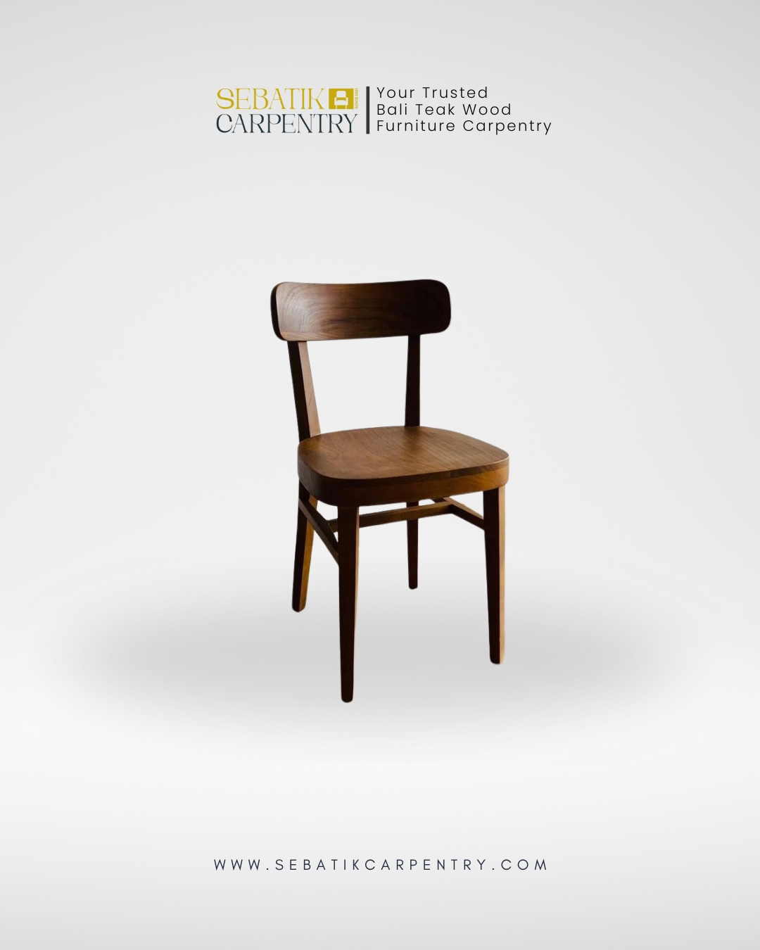 Retro Teak Dining Chair Natural Dark
