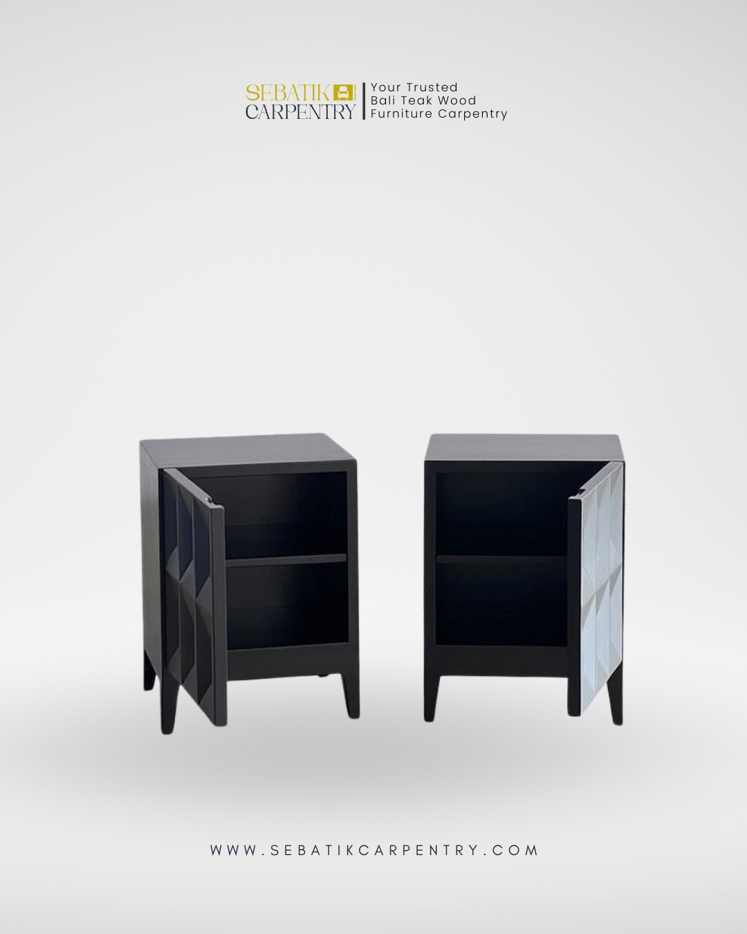 Geometric Black Chest by Sebatik Carpentry