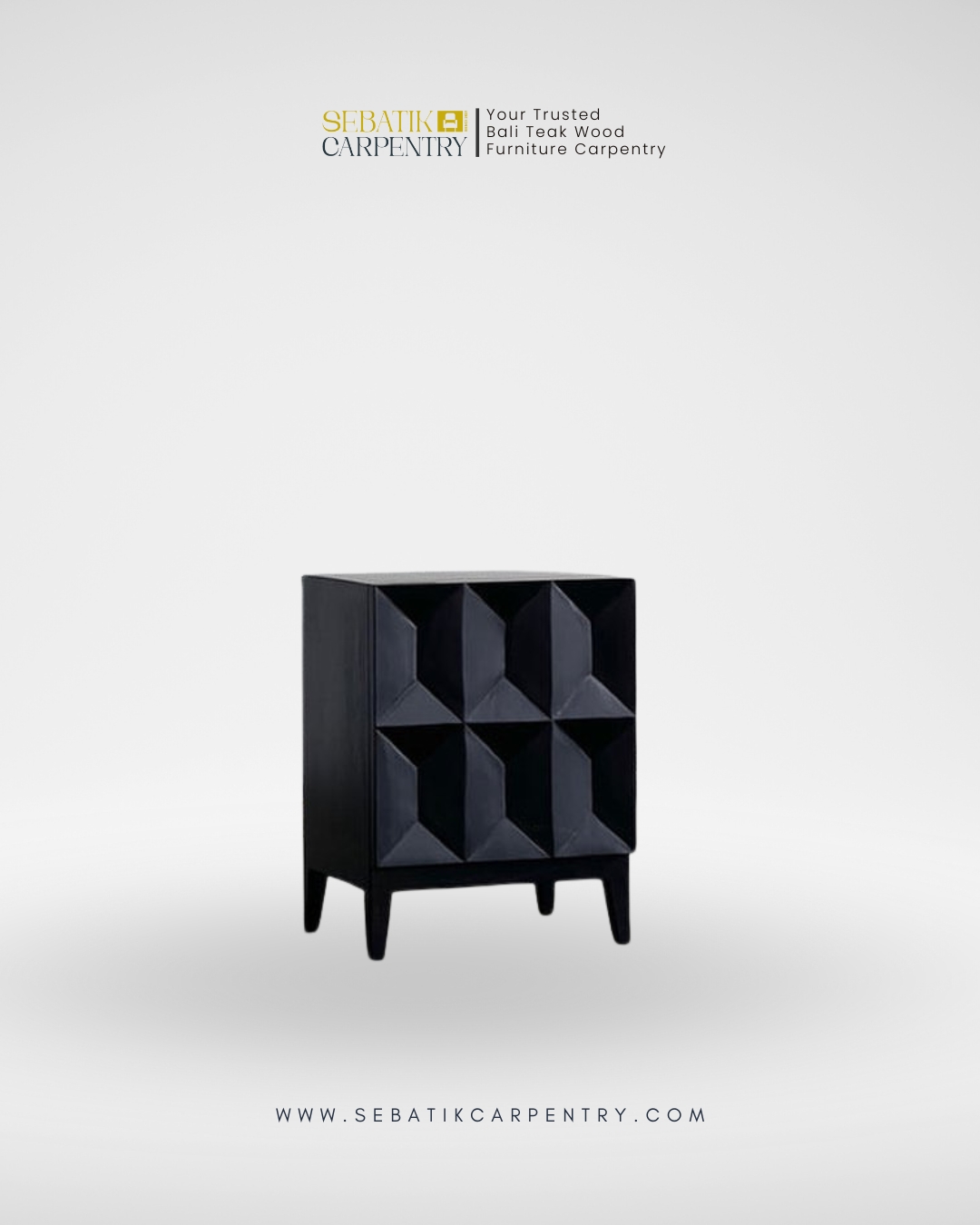Geometric Black Chest by Sebatik Carpentry