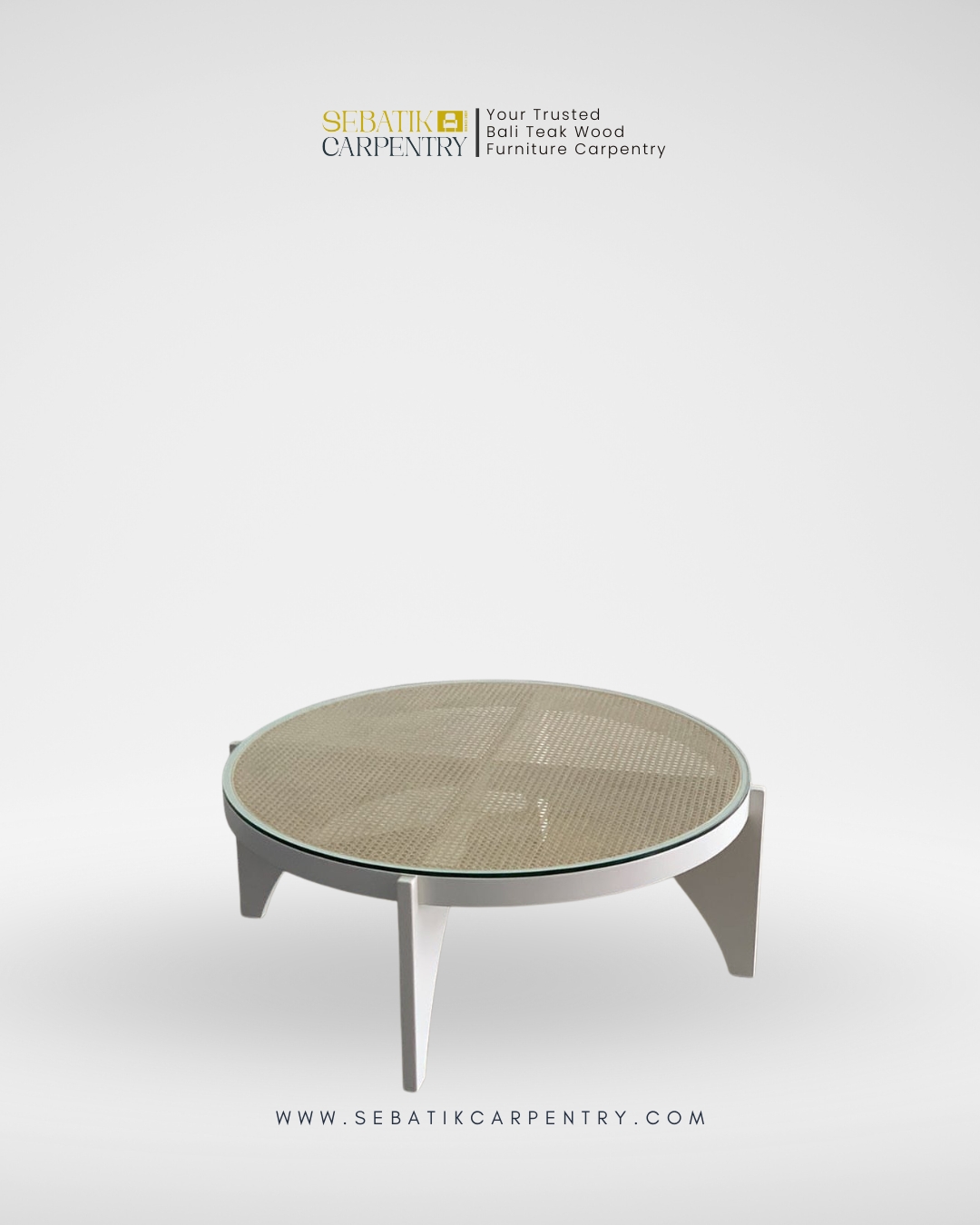 Modern Rattan Coffee Table by Sebatik Carpentry