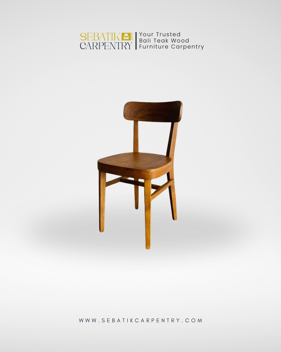 Retro Teak Dining Chair Natural Dark