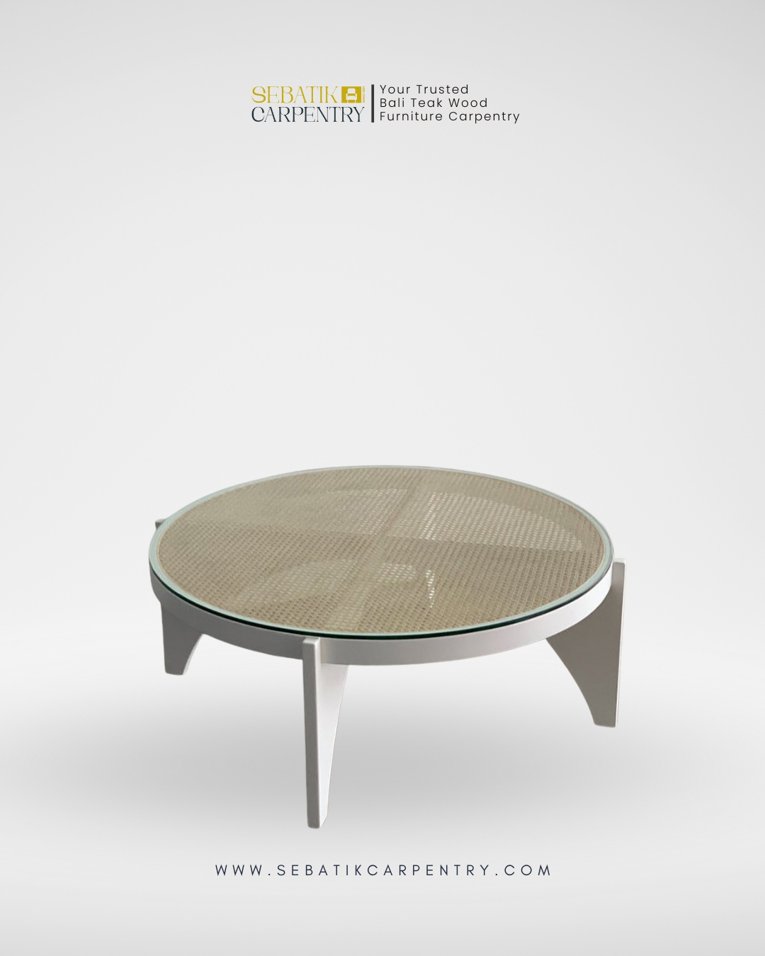 Modern Rattan Coffee Table by Sebatik Carpentry