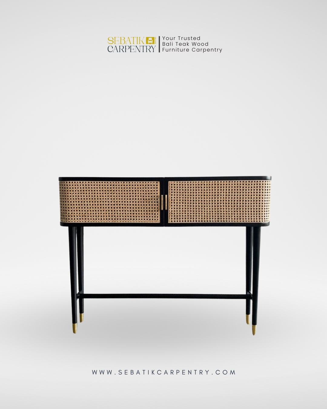 Modern Rattan Console Table by Sebatik Carpentry