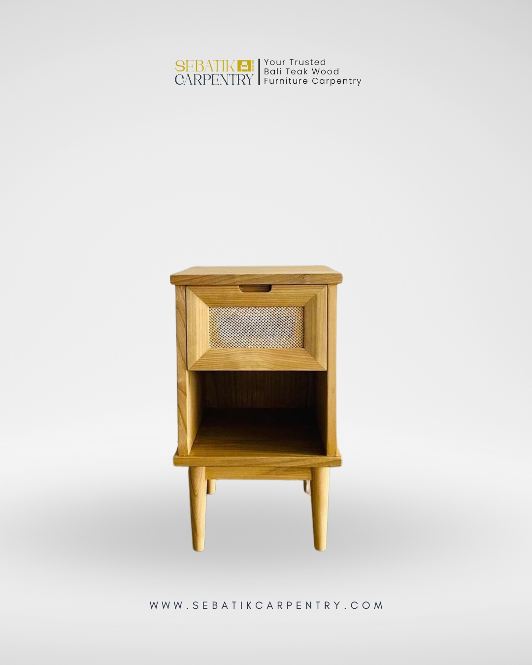 Sebatik Carpentry – Teak Wood Bedside Table