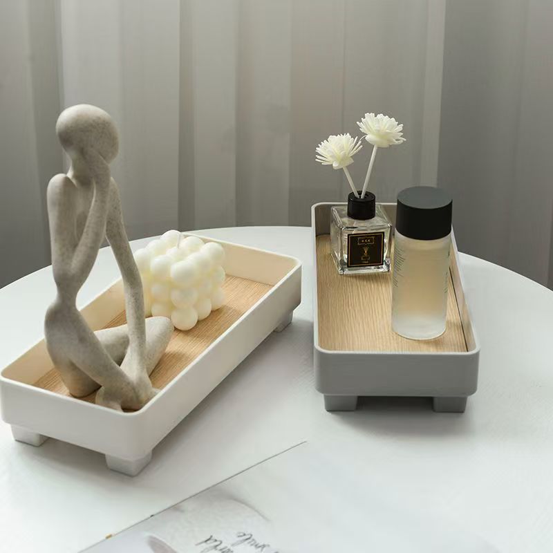 Wood Grain Square Storage Tray