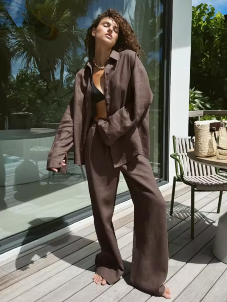 Brown Linen Outfit