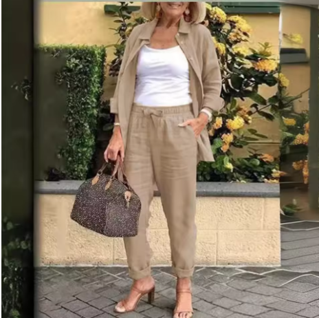 Stylish Beige Pantsuit
