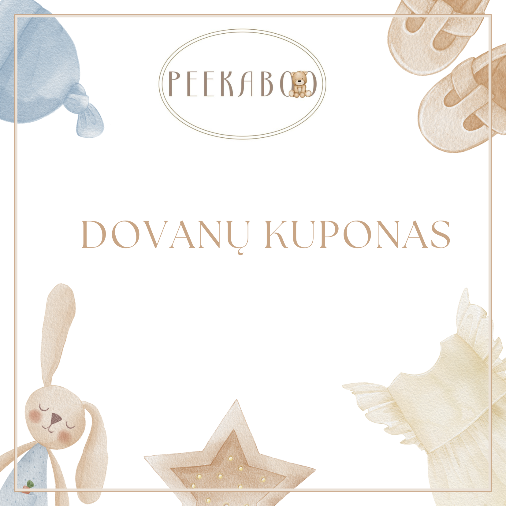 Dovanų kuponas „Peekaboo“ – mieliausia dovana mažyliui