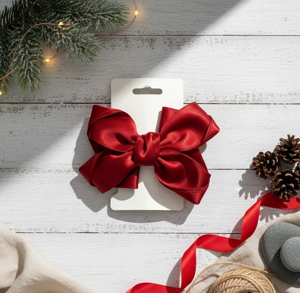 Raudonas kaspinas segtukas