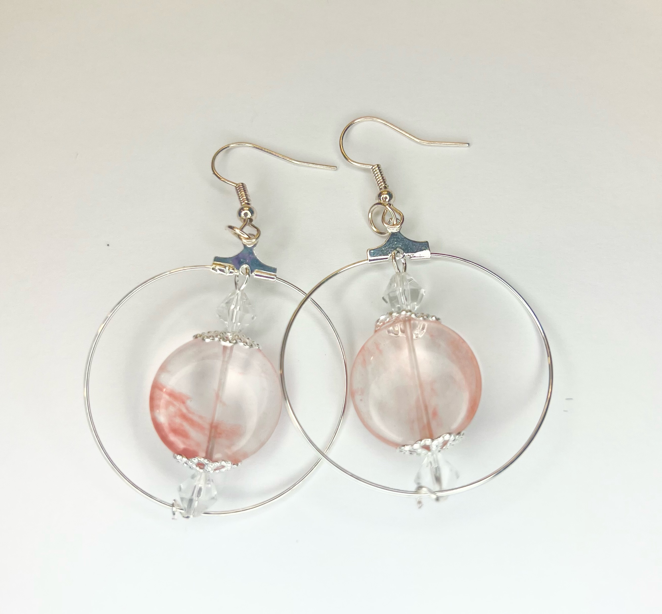 Rose Quartz Hoop Earrings