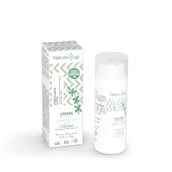 NATURE UP COMBINATION SKIN FACE CREAM/ Kremas mišriai ir riebiai odai su kviečių sėlenomis, 50 ml