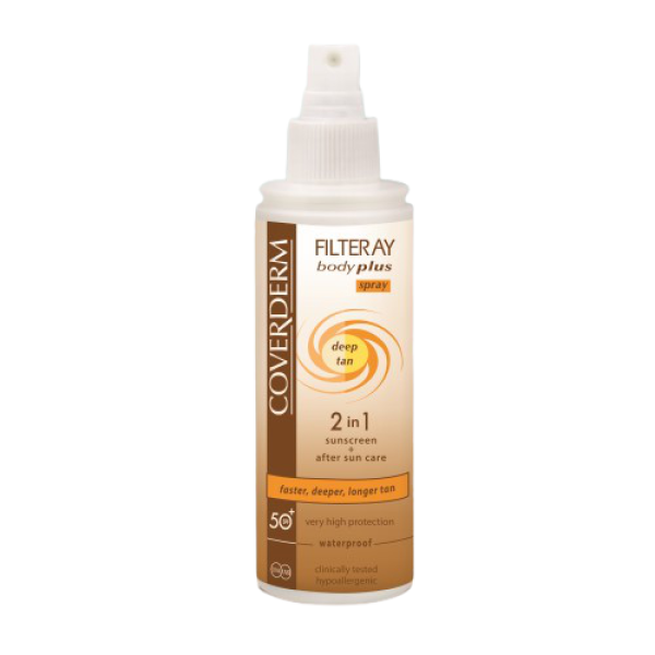 FILTERAY BODY PLUS DEEP TAN SPRAY SPF50+ | Purškiklis greitesniam įdegiui SPF50+, 100 ml