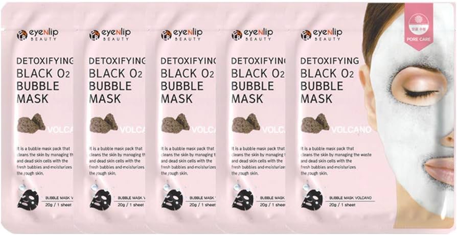 eyeNlip Detoxifying Black O2 Bubble Mask Volcano  - giliai valanti deguonies veido kaukė