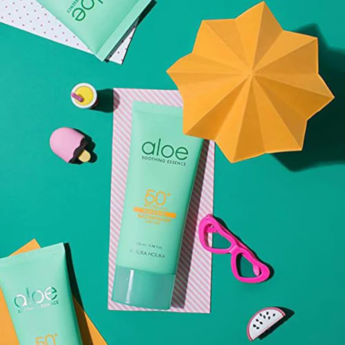 Holika Holika Aloe Waterproof Sun Cream- Vandeniui atsparus kremas nuo saulės su alaviju SPF 50+ PA ++++