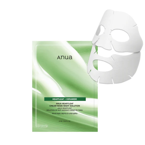 ANUA Heartleaf Cream Mask Night Solution - Jautrios odos raminanti kaukė